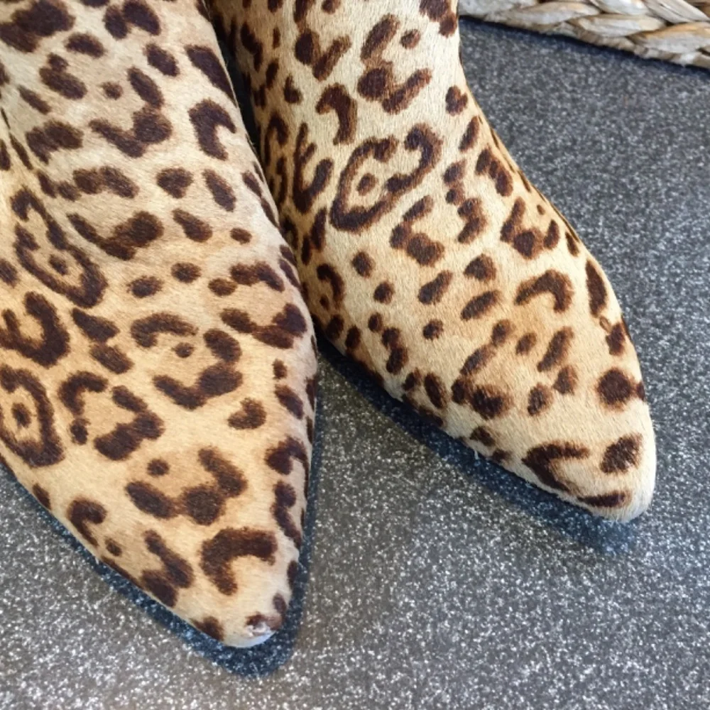 Sam Edelman Leopard Print Calf Hair Ankle Boots